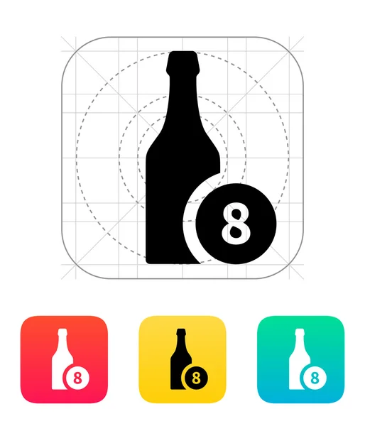 Beer bottle with number icon. — Stock Vector