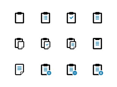 Beyaz arka planda Pano çift ton simgeler.