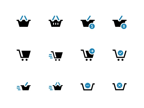 Checkout iconos duotone sobre fondo blanco . — Vector de stock