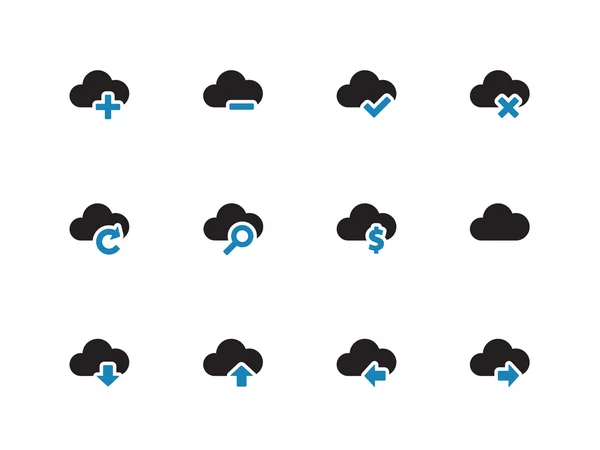 Cloud duotone icons on white background. — Stock Vector
