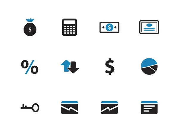 Iconos de duótono económico sobre fondo blanco . — Archivo Imágenes Vectoriales