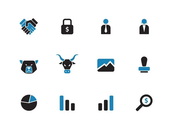Finance duotone icons on white background. — Stock Vector