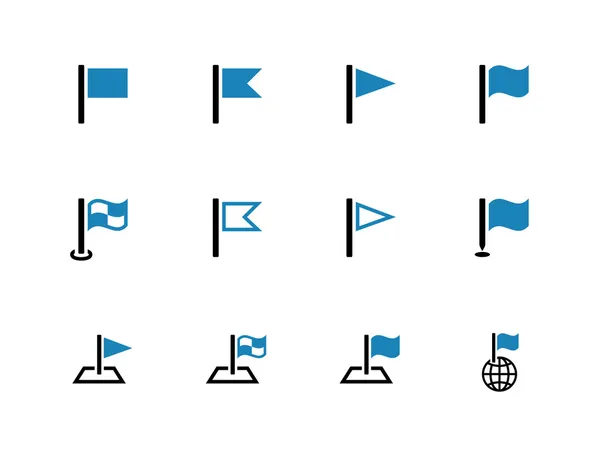 Vlag duotoon pictogrammen op witte achtergrond. — Stockvector