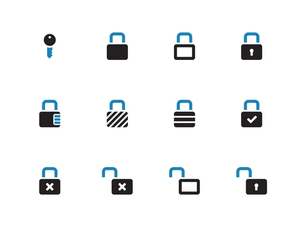 Locks duotone icons on white background. — Stock Vector