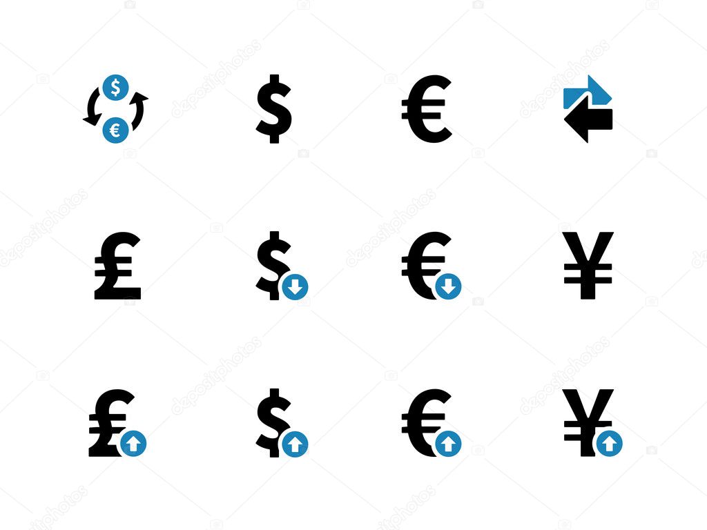 Exchange Rate duotone icons on background
