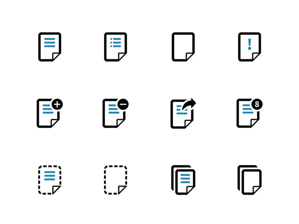 Kladblok-document bestand en Opmerking duotoon pictogrammen. — Stockvector