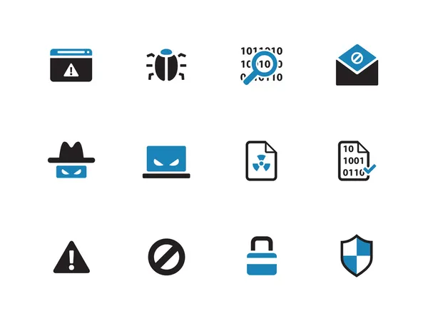 Security duotone icons on white background. — Stock Vector