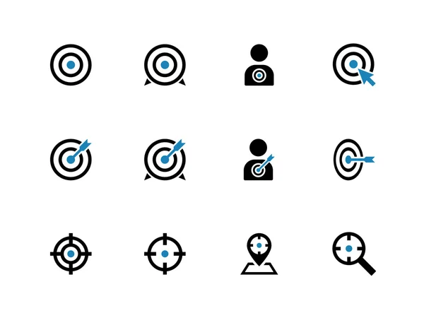 Ziel Duoton-Symbole auf weißem Hintergrund. — Stockvektor