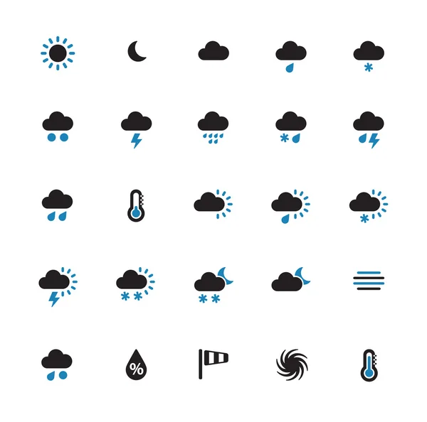 Icônes météo duotone sur fond blanc . — Image vectorielle