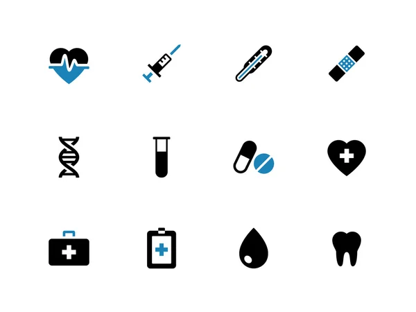 Medizinische Duoton-Symbole auf weißem Hintergrund. — Stockvektor