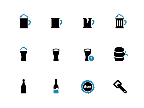 Bière icônes duotone sur fond blanc . — Image vectorielle
