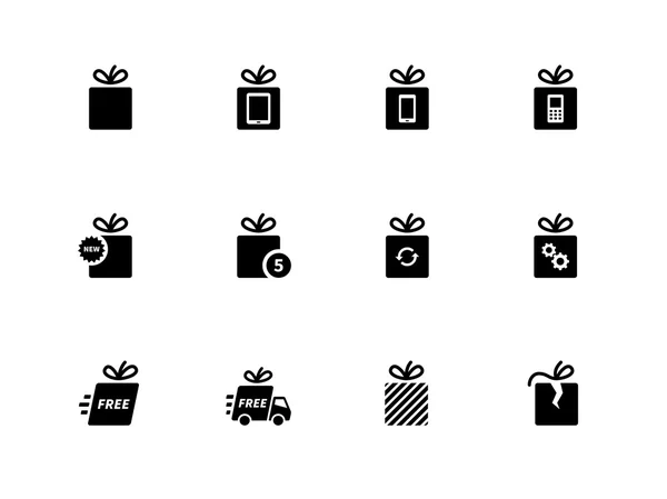 Conjunto de iconos de regalo sobre fondo blanco . — Archivo Imágenes Vectoriales