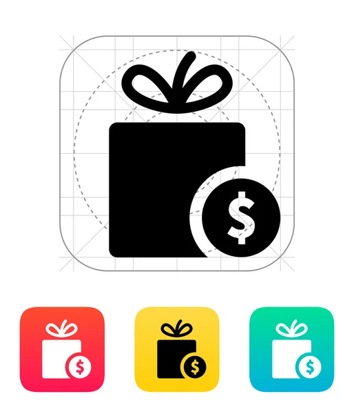 Gift with price tag icon. — Stock Vector