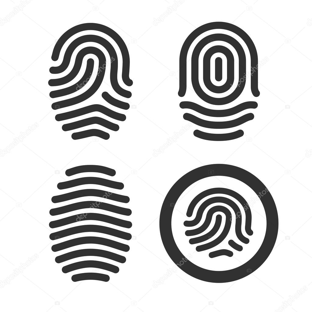 Fingerprint icons set.