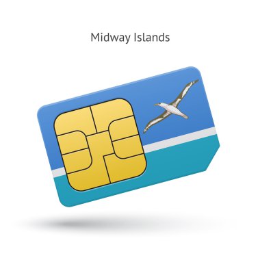 Midway Adaları cep telefonu sim kart bayrak ile.