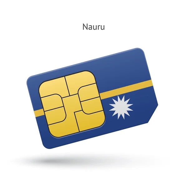 Scheda SIM per cellulare Nauru con bandiera . — Vettoriale Stock