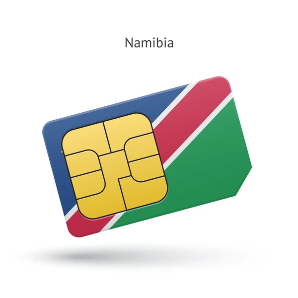 Namibia mobile phone sim card with flag. — Stock Vector