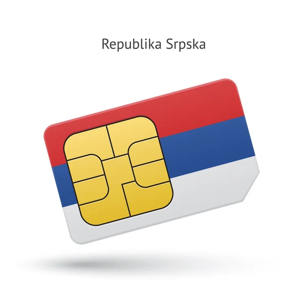 Republiki Serbskiej telefon komórkowy karty sim z flagą. — Wektor stockowy