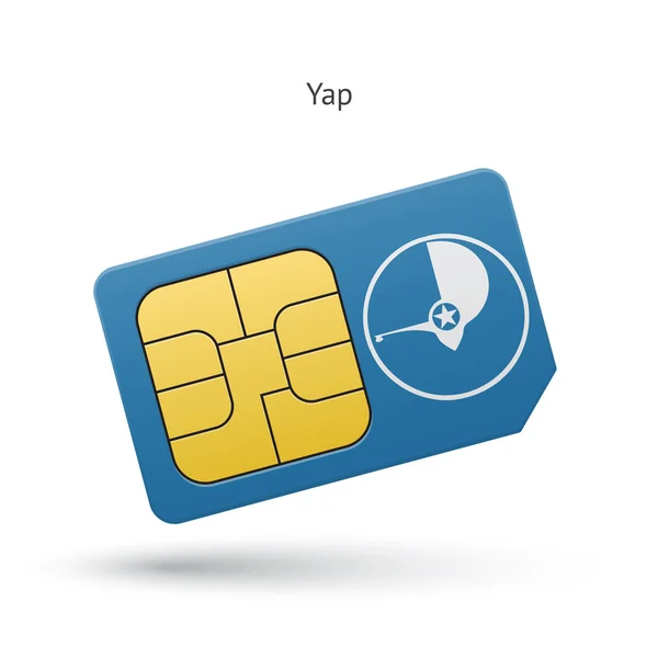 Yap mobile phone sim card with flag. — Stock Vector