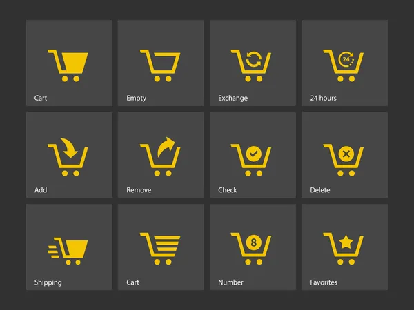 Iconos del carrito de compras . — Vector de stock