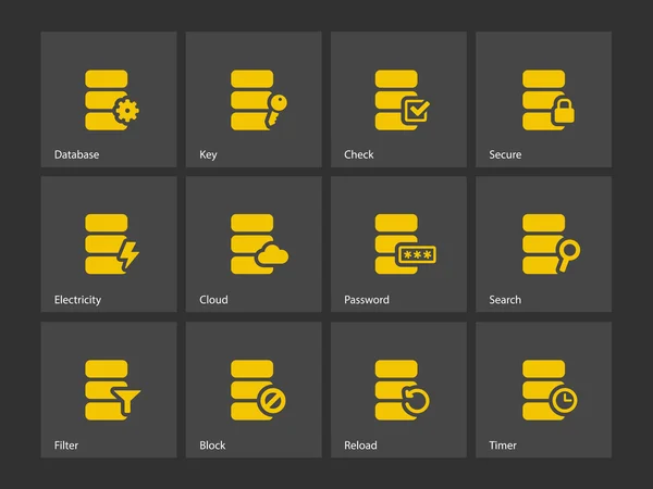 Iconos de base de datos . — Vector de stock