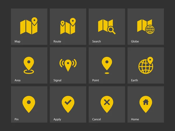 Iconos de mapa. GPS y navegación . — Vector de stock