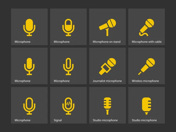 Microfoon pictogrammen. — Stockvector