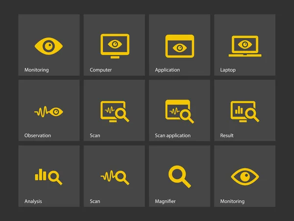 Övervakning ikoner. — Stock vektor