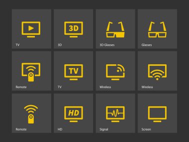 TV simgeler. vektör çizim.
