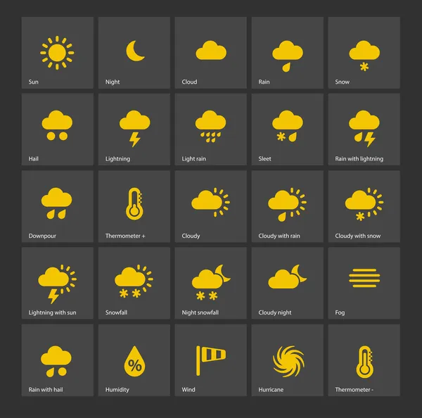 Iconos meteorológicos . — Archivo Imágenes Vectoriales