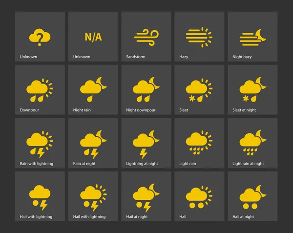 Väder ikoner. — Stock vektor