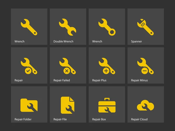 Reparar iconos de llave inglesa . — Archivo Imágenes Vectoriales