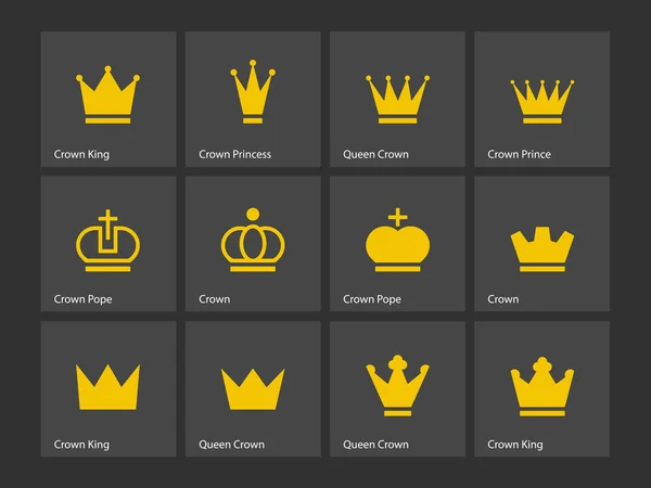 Crown icons. Vector illustration. — Stock Vector