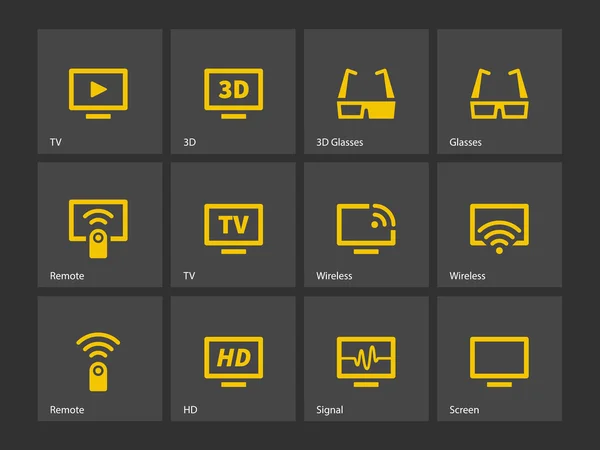 Иконки телевизора. Векторная иллюстрация . — стоковый вектор