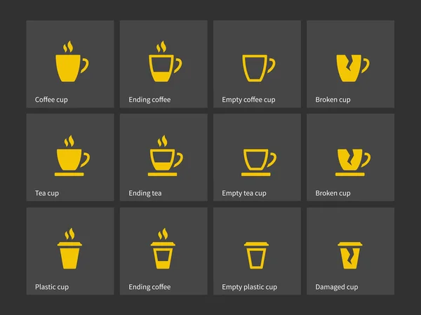 Kaffeebecher-Duotone-Symbole. — Stockvektor