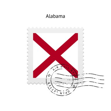 alabama eyaleti bayrak posta pulu.