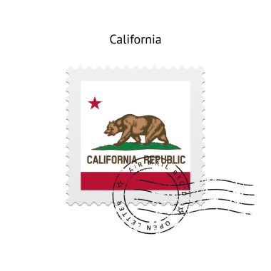california eyaletinin bayrağı posta pulu.