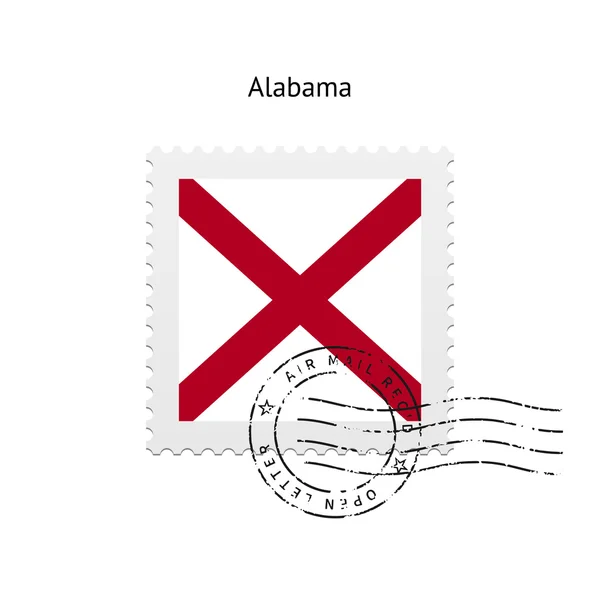 State of Alabama flag postage stamp. — Stock Vector