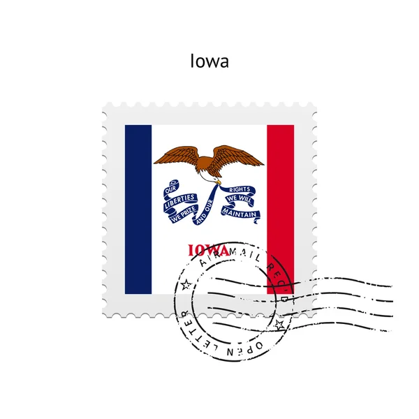 Zustand der Iowa-Flagge Briefmarke. — Stockvektor