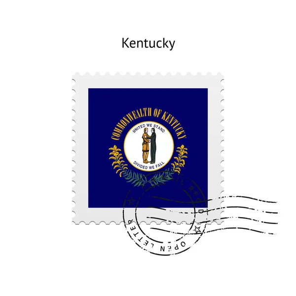Estado de Kentucky bandeira selo postal . —  Vetores de Stock