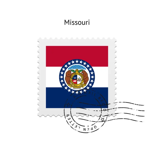 Carimbo postal da bandeira do Estado do Missouri . — Vetor de Stock