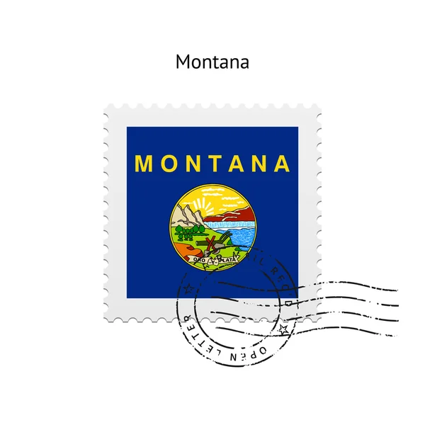 Estado de Montana sello postal de la bandera . — Archivo Imágenes Vectoriales