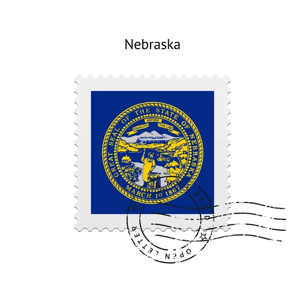 State of Nebraska flag postage stamp. — Stock Vector