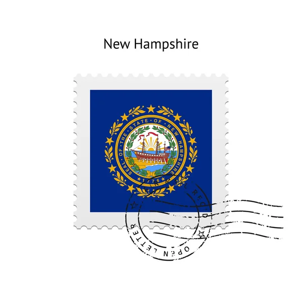 State of New Hampshire flag postage stamp. — Stock Vector