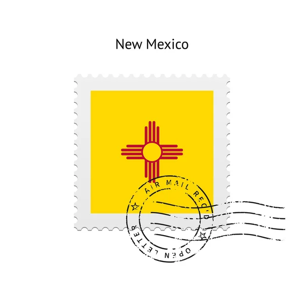 Staat new mexico vlag postzegel. — Stockvector