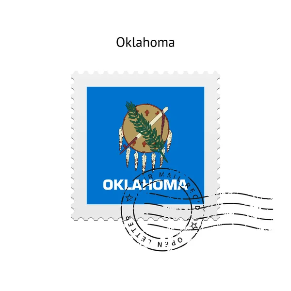 Estado de Oklahoma bandeira selo postal . — Vetor de Stock