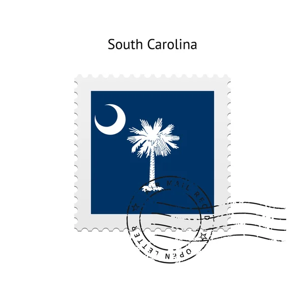 Delstaten south carolina flagga frimärke. — Stock vektor