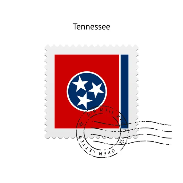 Stato del Tennessee francobollo di bandiera . — Vettoriale Stock