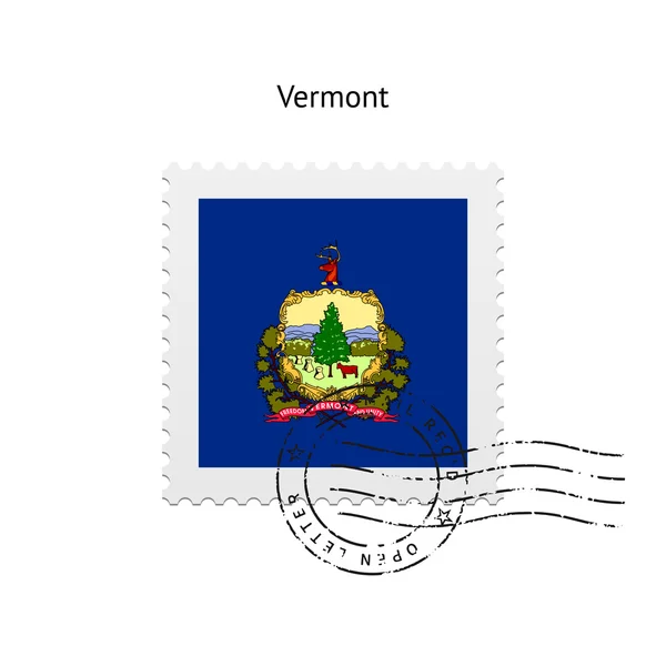 Sello postal de la bandera del estado de Vermont . — Vector de stock