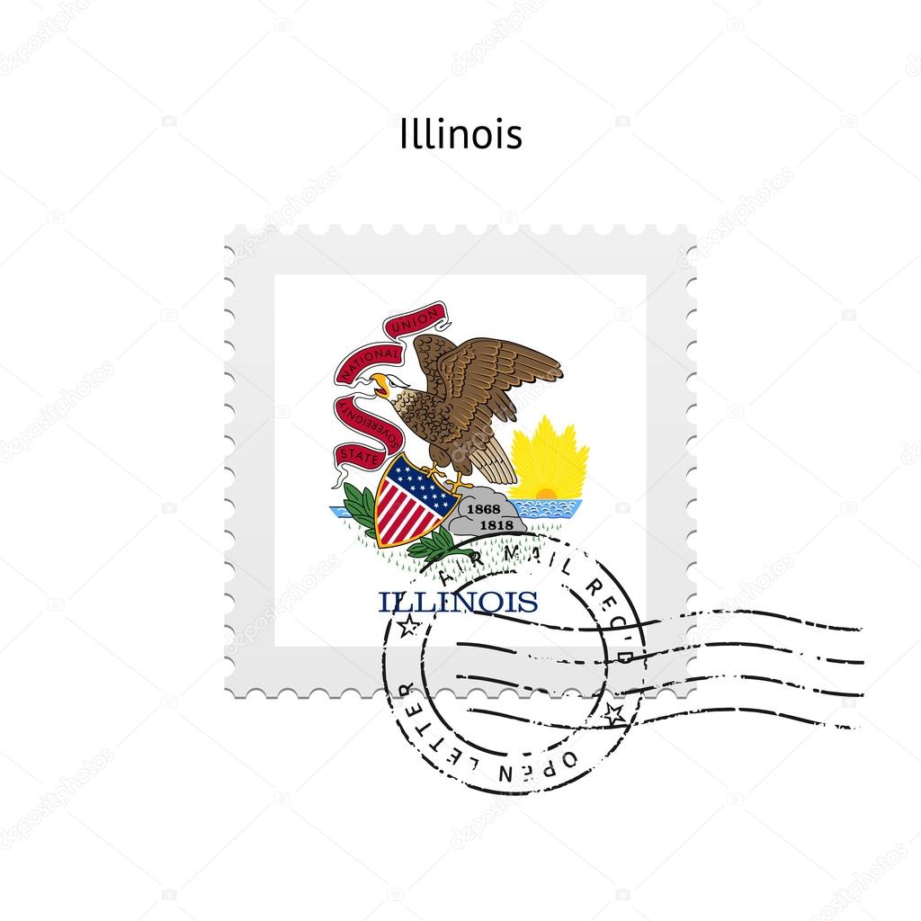 State of Illinois flag postage stamp.
